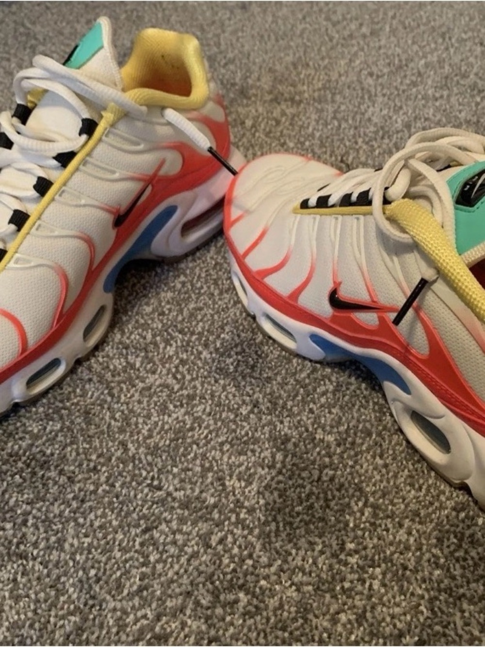 Nike women’s White Sneakers with Coral and Aqua Accents